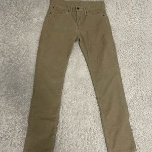 Levi’s beige 30x28 slim corduroy pants